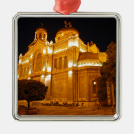 Varna Kathedraal 's Nachts Metalen Ornament
