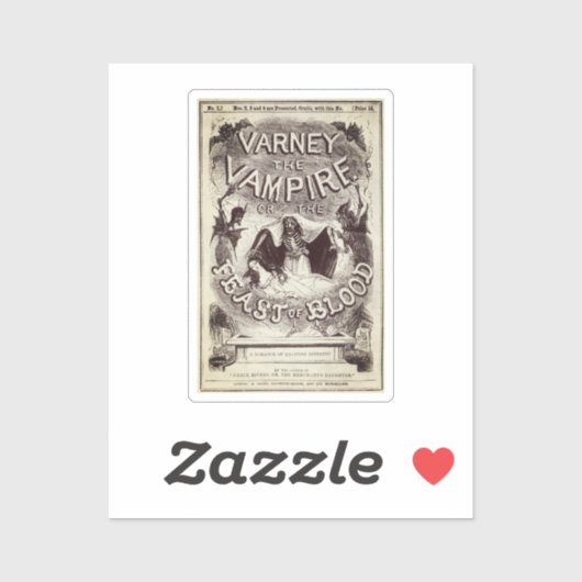Varney the Vampire (kaft van de publicatie) Sticker (Vel)