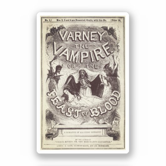 Varney the Vampire (kaft van de publicatie) Sticker (Voorkant)