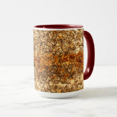 Varnish textuur op ruw hout mok (Voorkant rechts)