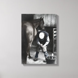 Varrier op het werk - Versleten Daguerrotype Canvas Afdruk