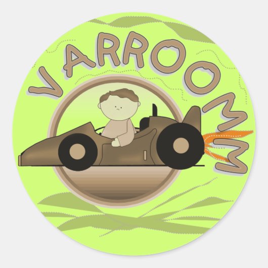 Varroomm Race Car Tshirts en Gifts Ronde Sticker (Voorkant)