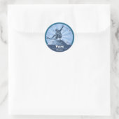 Vars skigebied - Skiër Ronde Sticker (Tas)