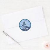 Vars skigebied - Skiër Ronde Sticker (Envelop)