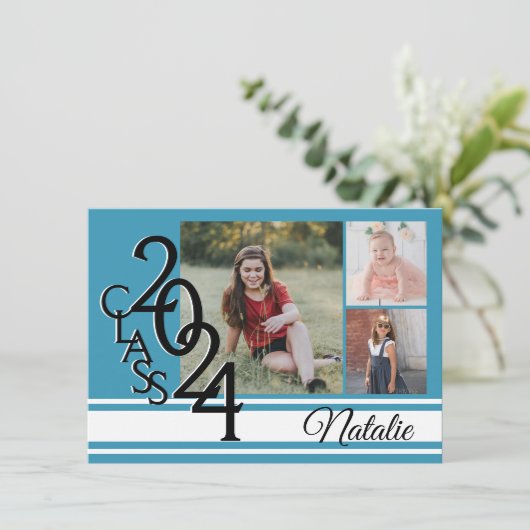 Varsity 2020 Afstuderen Tri Foto Kaart (Staand voorkant)