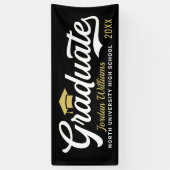 Varsity Afgestudeerde Slank Goud Zwart Spandoek (Verticaal)
