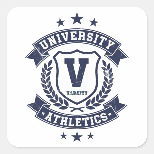 Varsity Athletics – College Sports Pride Vierkante Sticker (Voorkant)