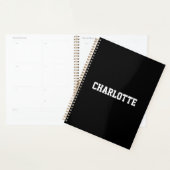 Varsity atletische sporten zwart wit aangepaste na planner (Display)