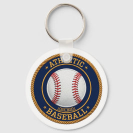 Varsity Baseball Red Stitch Keychain