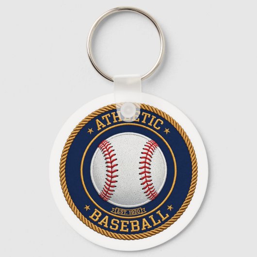 Varsity Baseball Red Stitch Keychain (Voorkant)