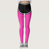 Varsity Basketbal Hot Pink Black Shorts Uw Logo Leggings (Voorkant)
