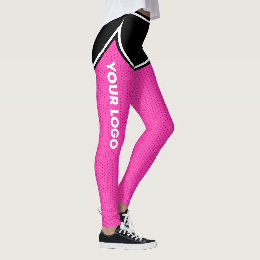 Varsity Basketbal Hot Pink Black Shorts Uw Logo Leggings (Rechts)