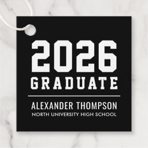 Varsity Black 2026 Afstudeerfeest Bedankjes Labels