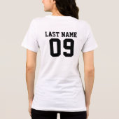 Varsity Black Custom Voetbal Team Moeder Tri-Blend Shirt (Achterkant)