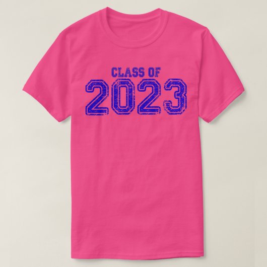 Varsity Blauwe Klasse van 2023 T-shirt (Design voorkant)