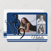 Varsity Blue 2019 Afstuderen Tri Foto Kaart (Voorkant / Achterkant)