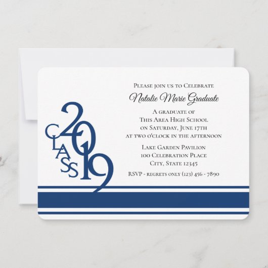 Varsity Blue 2019 Afstuderen Tri Foto Kaart (Achterkant)