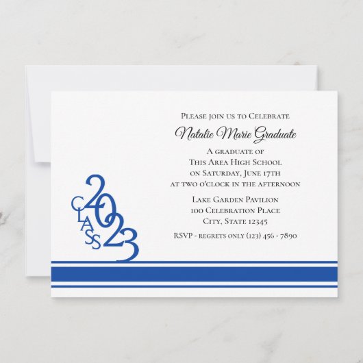 Varsity Blue 2023 Afstuderen Tri Foto Kaart (Achterkant)