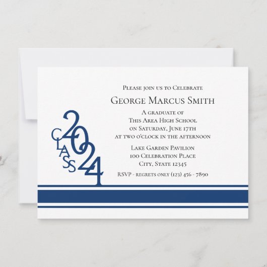 Varsity Blue 2024 Afstuderen Tri Foto Kaart (Achterkant)