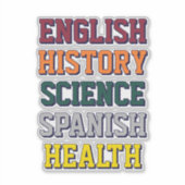 Varsity Class Name Stickers (Voorkant)