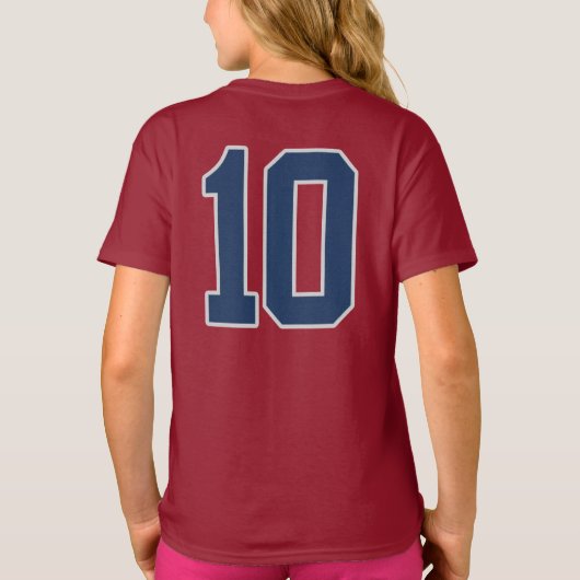 VARSITY Dubbele DIGITS #10 BIRTHDAY T-shirt (Achterkant)