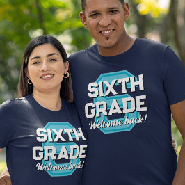 Varsity Font Welkom Terug Zesde Grade T-shirt