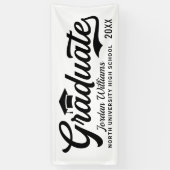 Varsity Graduate Klassiek Zwart Wit Spandoek (Verticaal)