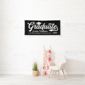 Varsity Graduate Vet Bold Zwarte Script Spandoek (Insitu)