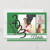 Varsity Green 2023 Afstuderen Tri Fotouitnodiging Kaart (Voorkant)