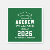 Varsity Green Afstudeerfeest Klas van 2026 Servetten (Voorkant)