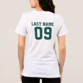 Varsity Green Custom Football Team Moeder Tri-Blend Shirt (Achterkant)