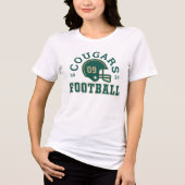 Varsity Green Custom Football Team Moeder Tri-Blend Shirt (Voorkant)