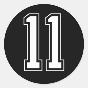 Varsity Jersey Number 11 Ronde Sticker