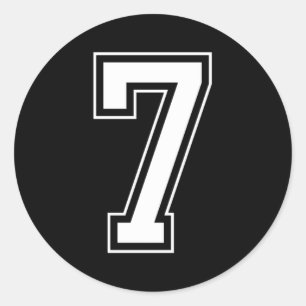 Varsity Jersey Nummer 7 Ronde Sticker