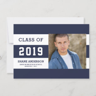 Varsity Lettering Stripes Afstudeerder Foto Aankon Aankondiging