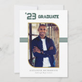 Varsity Letterman | Foto van Green & Gold Afstuder Aankondiging (Voorkant)