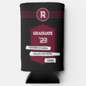 Varsity Letterman | Monogram Afstuderen Burgundy Seltzer Blikjeskoeler (Voorkant)