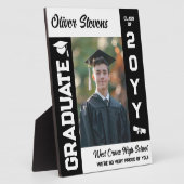 Varsity Lettertype Afgestudeerde Jaar & Naam Fotoplaat (Zijkant)