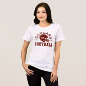 Varsity Maroon Custom Football Team Moeder Tri-Blend Shirt (Voorkant volledig)