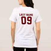 Varsity Maroon Custom Football Team Moeder Tri-Blend Shirt (Achterkant)
