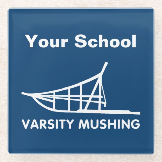 Varsity Mushing Glazen Onderzetter (Voorkant)