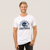 Varsity Navy aangepast voetbalteam vader Tri-Blend Shirt (Voorkant volledig)