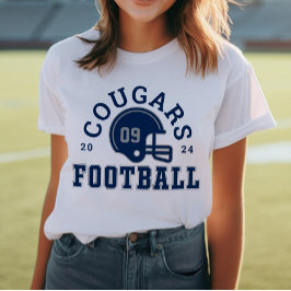Varsity Navy en Zilver Football Team Moeder Tri-Blend Shirt