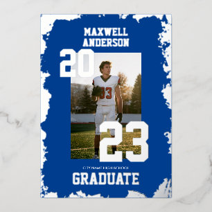 Varsity Navy Sporten Afstudeerfeest Uitnodiging