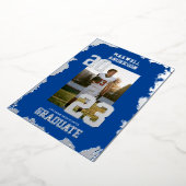 Varsity Navy Sporten Afstudeerfeest Uitnodiging (Gedraaid)