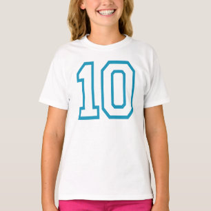 VARSITY Neon Blue #10 BIRTHDAY T-shirt