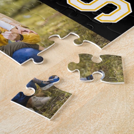 Varsity Numbers Big Photo Collage van uw jaar Legpuzzel (Zijkant)