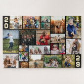 Varsity Numbers Big Photo Collage van uw jaar Legpuzzel (Horizontaal)