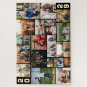 Varsity Numbers Big Photo Collage van uw jaar Legpuzzel (Verticaal)