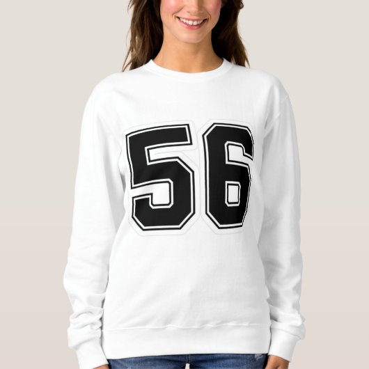 Varsity Nummer 56 Atletisch Sweatshirt | Zwart Kra (Voorkant)